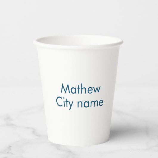 シンプルイニシャル文字モノグラムあなたの名前を追加する 紙コップ (正面)
