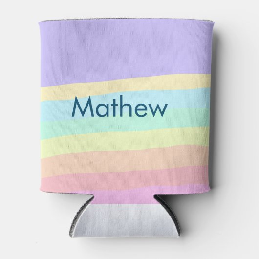 シンプルイニシャル文字モノグラムあなたの名前を追加する 缶クーラー (正面)