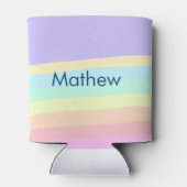 シンプルイニシャル文字モノグラムあなたの名前を追加する 缶クーラー (裏面)