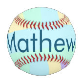 シンプルイニシャル文字モノグラムあなたの名前を追加する 野球ボール (正面)