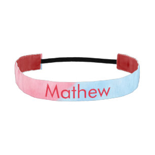 シンプルイニシャル文字モノグラムあなたの名前を追加赤b アスレチックヘッドバンド