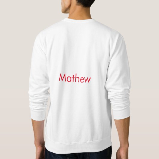 シンプルイニシャル文字モノグラムあなたの名前を追加赤b スウェットシャツ (裏面)