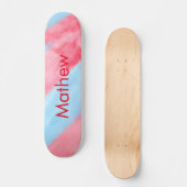 シンプルイニシャル文字モノグラムあなたの名前を追加赤b スケートボード (正面)