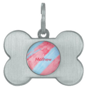 シンプルイニシャル文字モノグラムあなたの名前を追加赤b ペットネームタグ