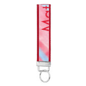 シンプルイニシャル文字モノグラムあなたの名前を追加赤b リストバンドキーホルダー (鍵ボトム)