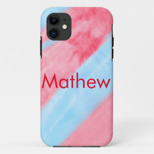 シンプルイニシャル文字モノグラムあなたの名前を追加赤b iPhone 11 ケース