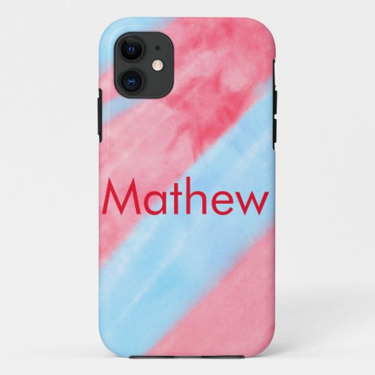 シンプルイニシャル文字モノグラムあなたの名前を追加赤b Case-Mate iPhoneケース (裏面)