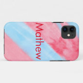 シンプルイニシャル文字モノグラムあなたの名前を追加赤b Case-Mate iPhoneケース (裏面(横))