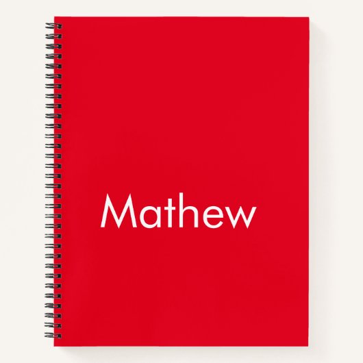 シンプルイニシャル文字モノグラムあなたの名前を追加  ノートブック (正面)