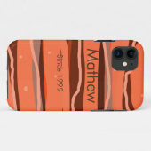 シンプルイニシャル文字モノグラム名前ブラウンアートを追加 Case-Mate iPhoneケース (裏面(横))