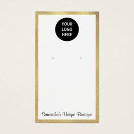 シンプルイヤリングホルダービジネスロゴ表示金ゴールド