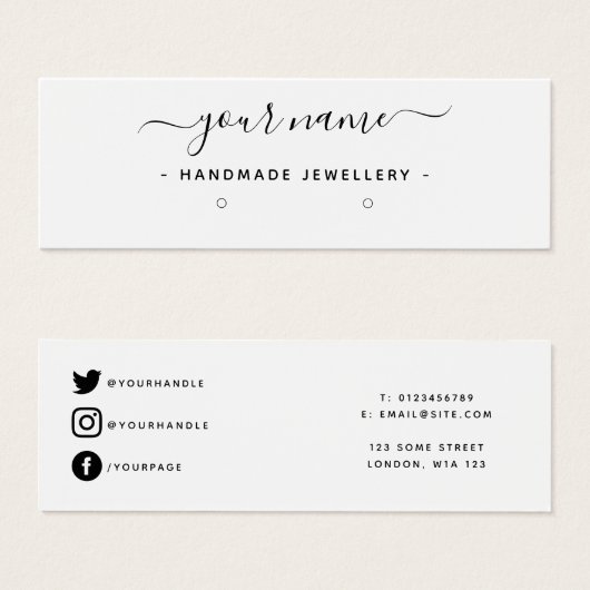 シンプルイヤリングミニディスプレイカード (正面&裏面)