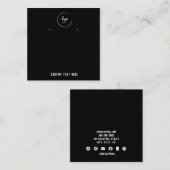 シンプルイヤリング用ミニマリスト黒表示カード スクエア名刺 (正面/裏面)