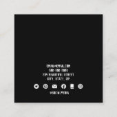 シンプルイヤリング用ミニマリスト黒表示カード スクエア名刺 (裏面)
