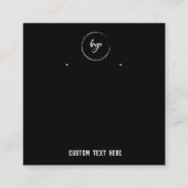 シンプルイヤリング用ミニマリスト黒表示カード スクエア名刺 (正面)