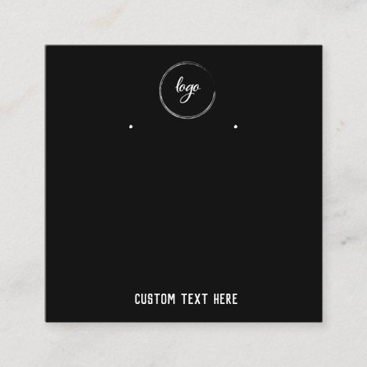 シンプルイヤリング用ミニマリスト黒表示カード スクエア名刺 (正面)