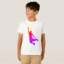 シンプルイラストレーションバスケットボール選手レインボー Tシャツ