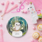 シンプルインザウッズフクロウ誕生日 ペーパープレート (パーティー)