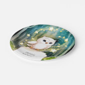 シンプルインザウッズフクロウ誕生日 ペーパープレート (アングル)