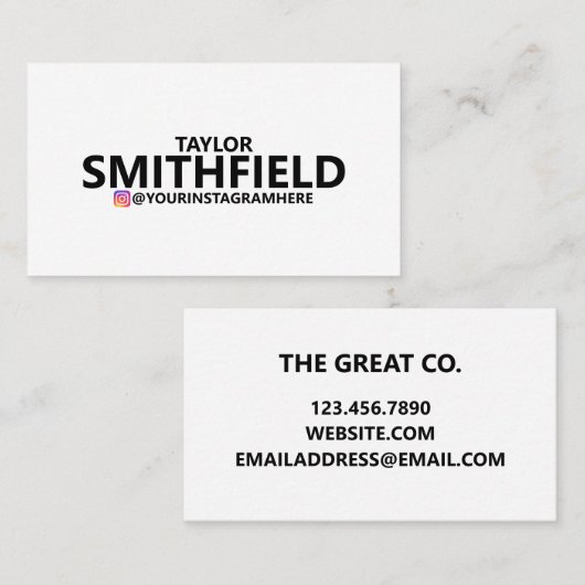 シンプルインスタグラム 名刺 (正面/裏面)