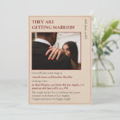 シンプルインスパイアモダン新聞結婚の 招待状 (スタンド正面)