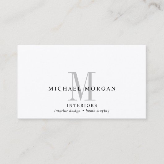 シンプルインテリアデザイモダンナーモノグラムビジネス 名刺 (正面)