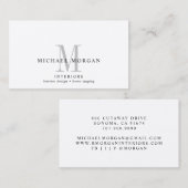 シンプルインテリアデザイモダンナーモノグラムビジネス 名刺 (正面/裏面)