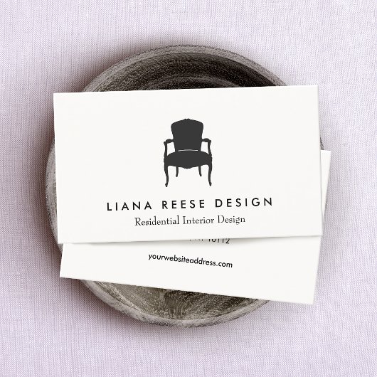 シンプルインテリアフランスのデザインチェアロゴクリーム 名刺