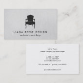 シンプルインテリアフランスのデザイン椅子のロゴグレー 名刺 (正面/裏面)