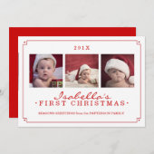 シンプルインレッドベビー第1クリスマスカード シーズンカード (正面/裏面)