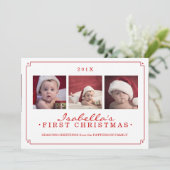 シンプルインレッドベビー第1クリスマスカード シーズンカード (スタンド正面)