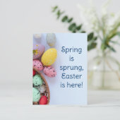 シンプルイースターが来て、友達とのハッピーイースター シーズンポストカード (スタンド正面)