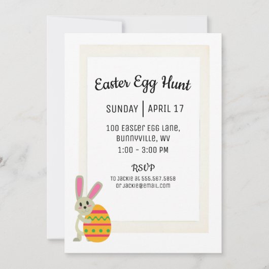 シンプルイースターエッグ狩りパーティの招待状 招待状 (正面)