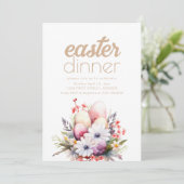 シンプルイースターディナー招待状テンプレート 招待状 (スタンド正面)