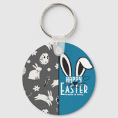 シンプルイースターバニーシンプルかわいい家族カスタム キーホルダー (裏面)