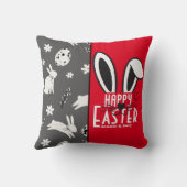 シンプルイースターバニーシンプルかわいい家族カスタム クッション (裏面)