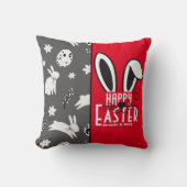 シンプルイースターバニーシンプルかわいい家族カスタム クッション (正面)