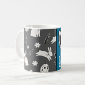 シンプルイースターバニーシンプルかわいい家族カスタム コーヒーマグカップ (正面左)