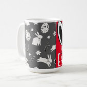 シンプルイースターバニーシンプルかわいい家族 コーヒーマグカップ (正面左)