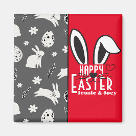 シンプルイースターバニーシンプルかわいい家族 マグネット