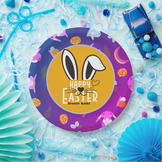 シンプルイースターバニー可愛いスタイリッシュ家族 ペーパープレート (パーティー)