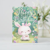 シンプルウィズバニーデジタル誕生日 カード (スタンド正面)