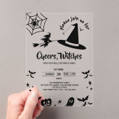 シンプルウィッチハット大人の衣装ハローウィンパーティ アクリル招待状 (インサイチュ (ポータブル))