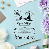 シンプルウィッチハット大人の衣装ハローウィンパーティ アクリル招待状 (インサイチュ (ウェディング))