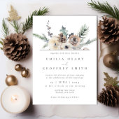 シンプルウィンターガーデンウッドランド結婚フローラ 招待状