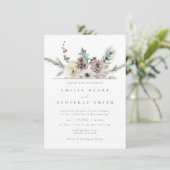 シンプルウィンターガーデンウッドランド結婚フローラ 招待状 (スタンド正面)