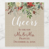 シンプルウィンターズ |応援 |ミスター&ミセス |クリスマス ワインラベル (シングルラベル)