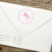 シンプルウィンターレッド(鳥)ショウジョウコウカンチョウ自然差出人住所 セルフインキングスタンプ