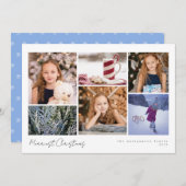 シンプルウィントリースノーフレーク数々のホリデーカード シーズンカード (正面/裏面)