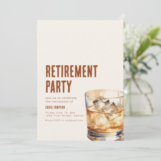 シンプルウイスキーパーティー招待状 招待状 (スタンド正面)